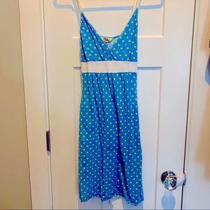 Chica Boom Blue with Yellow Polka Dot Dress Junior’s Size Medium (M)